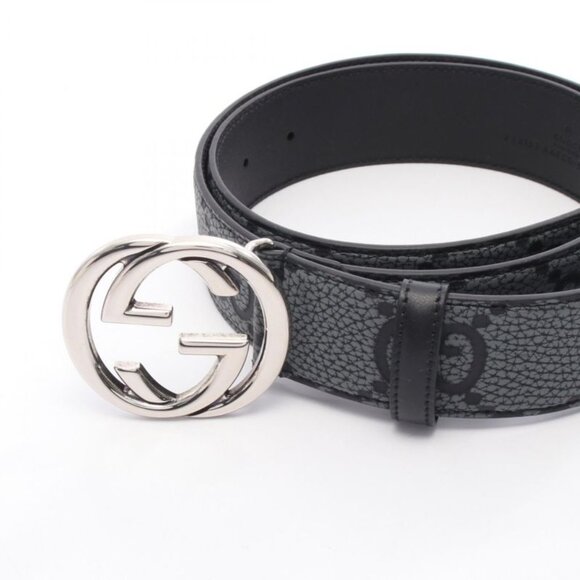 Gucci Belt Interlocking Jumbo GG Wide Black Leather main image 5
